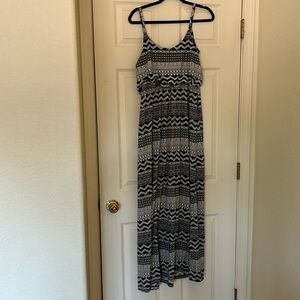 Black and White Patterned Maxi Dress